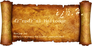 Árpási Heliodor névjegykártya